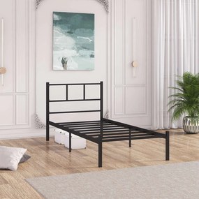 Μονό Κρεβάτι Μαύρο CLURU 90x200x85