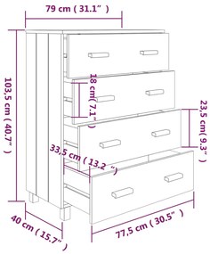 ΣΥΡΤΑΡΙΕΡΑ ΣΚΟΥΡΟ ΓΚΡΙ 79X40X103,5 ΕΚ. ΑΠΟ ΜΑΣΙΦ ΞΥΛΟ ΠΕΥΚΟΥ 340426