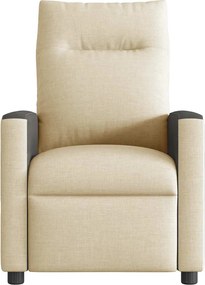 vidaXL Πολυθρόνα Μασάζ Ανακλινόμενη Ηλεκτρική Κρεμ Υφασμάτινη