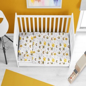 Σεντόνι Βρεφικό Honey Bee 545 White-Yellow DimCol Λίκνου 80x110cm 100% Cotton