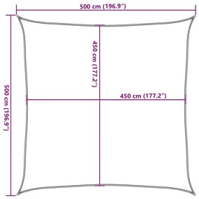 Πανί Σκίασης Τερακότα 5 x 5 μ. από HDPE 160 γρ./μ² - Καφέ