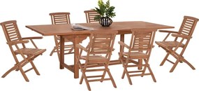 ΣΕΤ ΤΡΑΠΕΖΑΡΙΑΣ CRANDER HM21288 ΤΡΑΠΕΖΙ &amp; 6 ΠΟΛΥΘΡΟΝΕΣ ΠΤΥΣΣΟΜΕΝΕΣ-ΤΕΑΚ