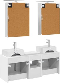 vidaXL Σετ Ντουλαπιών Μπάνιου 5 pcs Λευκό Επεξεργασμένο Ξύλο