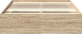 vidaXL Πλαίσιο Κρεβατιού Sonoma Δρυς 120 x 190 εκ. Small Double