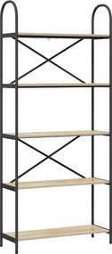 vidaXL Ράφι Βιβλίων Δρύς Sonoma 80 x 30 x 183 εκ Επεξεργασμένο ξύλο