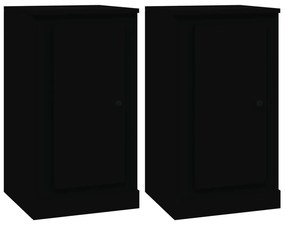 Ντουλάπια 2 τεμ. Μαύρα 37,5x35,5x67,5 εκ. Επεξεργασμένο Ξύλο - Μαύρο