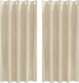 vidaXL Κουρτίνες συσκότισης 2 pcs Κρεμ 140 x 175 cm Βελούδο