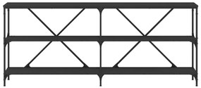 vidaXL Τραπέζι Κονσόλα Μαύρο 180 x 30 x 75 εκ. Επεξεργ. Ξύλο/Σίδηρος