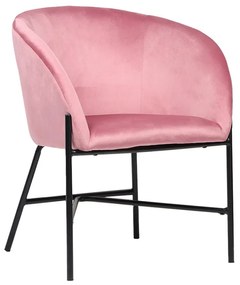 Πολυθρόνα Julia pakoworld βελούδο ροζ 61x57x74εκ 222-000018