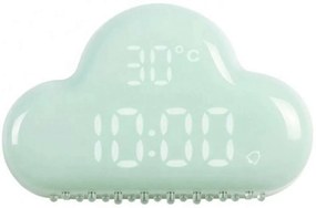 Ρολόι-Ξυπνητήρι Παιδικό Με Θερμόμετρο Muid συννεφάκι DH0171GN/ACLOUD Green Allocacoc Ξύλο