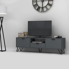 Έπιπλο Tηλεόρασης Jasmine 123207 170x35x50cm Grey Μελαμίνη,Μέταλλο
