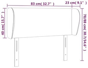 Κεφαλάρι με Πτερύγια Γκρι 83x23x78/88 εκ. Συνθετικό Δέρμα 3116940