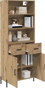 vidaXL Highboard Artisan Oak 69,5 x 32,5 x 180 εκ Επεξεργασμένο ξύλο