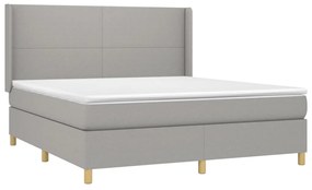 ΚΡΕΒΑΤΙ BOXSPRING ΜΕ ΣΤΡΩΜΑ &amp; LED ΑΝ.ΓΚΡΙ 180X200ΕΚ. ΥΦΑΣΜΑΤΙΝΟ 3138733