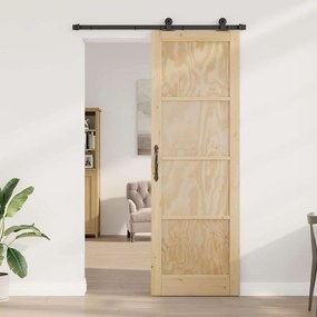 vidaXL Συρόμενη Πόρτα ORKDAL Φυσικό και μαύρο 78 x 232 cm