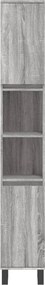 vidaXL Ντουλάπι Μπάνιου Γκρι Sonoma 30x30x190 εκ. Επεξεργασμένο Ξύλο