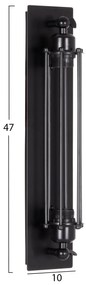 Απλίκα Τοίχου BEACON C4463 Δίφωτη Μέταλλο Μαύρο 10x10x47Υ εκ. 10x10x47 εκ.