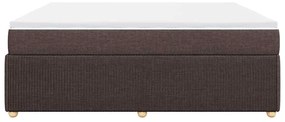 vidaXL Κρεβάτι Boxspring με Στρώμα Σκούρο Καφέ 200x200 εκ. Υφασμάτινο