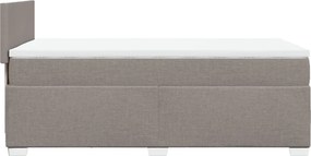 vidaXL Κρεβάτι Boxspring με Στρώμα Taupe 100 x 200 εκ. Υφασμάτινο