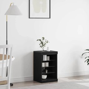 vidaXL Μπουφές με LED Φώτα Μαύρο Δρυς 41x37x67 εκ.