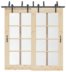 Μηχανισμός Συρόμενης Μεσόπορτας Μαύρος 213,5 εκ. Ατσάλινος