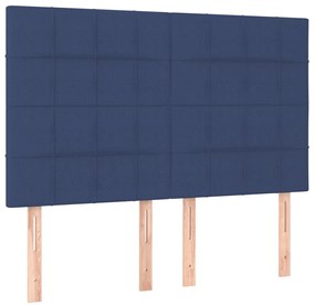 vidaXL Κρεβάτι Boxspring με Στρώμα &amp; LED Μπλε 140x200 εκ. Υφασμάτινο