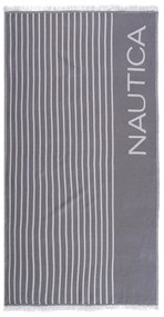 Πετσέτα Θαλάσσης - Παρεό Nau Stripe Grey Nef-Nef Beach 90x170cm 100% Βαμβάκι