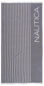 Πετσέτα Θαλάσσης - Παρεό Nau Stripe Grey Nef-Nef Beach 90x170cm 100% Cotton