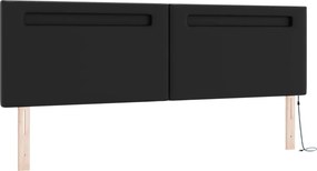 vidaXL Κρεβάτι με ελατήρια Μαύρο 180 x 200 cm Τεχνητό δέρμα