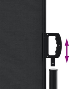 vidaXL Σκίαστρο Πλαϊνό Συρόμενο Μαύρο 200 x 1200 εκ.