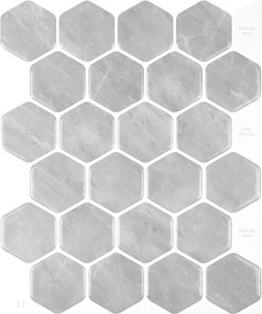Αυτοκόλλητο Πλακάκι 3D (30.5x25) L-C Ruche Grey 1770121
