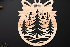 Σετ των 3 Intra απο ξύλο plywood 3mm-4mm πάχος Χριστουγεννιάτικο Στολίδι Δίασταση 8x8 cm INTRAFABR-110255153