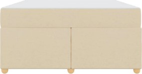 vidaXL Σκελετός Κρεβατιού με στρώμα Κρεμ 140 x 200 cm ύφασμα