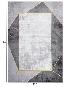 Χαλί Σαλονιού Με Κρόσια Josiane Γκρι 120x170 Εκ.