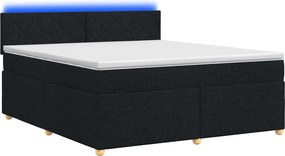 vidaXL Κρεβάτι box spring με στρώμα Μαύρο 160 x 200 cm Ύφασμα