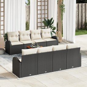 vidaXL Σέτ Καναπέ Κήπου 9 pcs Μαύρος, λευκός Large