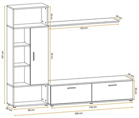 Swap XIX Σύνθεση Καφέ δρυς 280x180x40