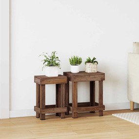 vidaXL Βάση φυτών 2 pcs Καφέ 70 x 11 x 27 εκ. Ξύλο Μαόνι