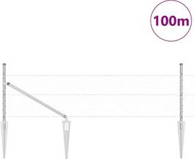 vidaXL Στύλος Περιφράξεων Ασημί 100 x 0,4 μ (25 mm πλέγμα) Ατσάλι