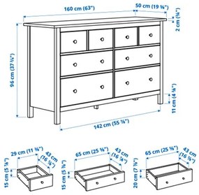 HEMNES Συρταριέρα με 8 συρτάρια 402.392.74