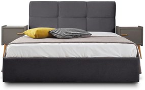 Επενδυμένο Κρεβάτι Manhattan-Anthraki-90 x 200-Ξύλα Ελάτου