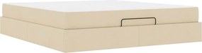 vidaXL Σκελετός κρεβατιού με στρώμα με στρώμα 2 pcs Κρεμ ύφασμα