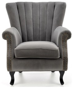 Πολυθρόνα Houston 1105, Γκρι, 87x73x70cm, 18 kg, Ταπισερί, Πόδια: Ξύλο | Epipla1.gr