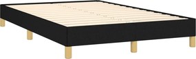 vidaXL Κρεβάτι Boxspring με Στρώμα Μαύρο 120x190 εκ. Υφασμάτινο