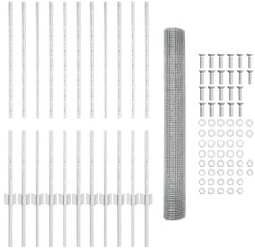 vidaXL Τεντώτο με στήριγμα Ασημί 1 x 25 m Ατσάλι