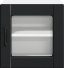 vidaXL Ραφιέρα τοίχου PORTO 2 pcs Μαύρο Επεξεργασμένο Ξύλο