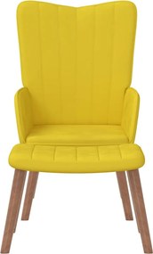 vidaXL Πολυθρόνα Relax Κίτρινη Μουσταρδί Βελούδινη με Σκαμπό