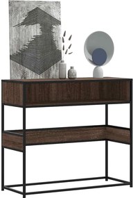 vidaXL Τραπέζι Κονσόλα Καφέ Δρυς 90x35x80 εκ. Επεξεργασμένο Ξύλο