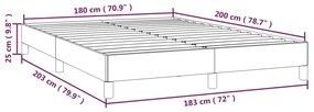 Πλαίσιο Κρεβατιού Σκούρο Καφέ 180x200 εκ. Υφασμάτινο - Καφέ