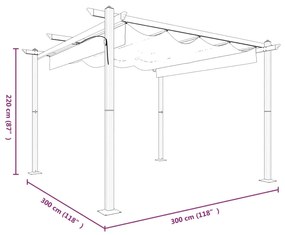 ΚΙΟΣΚΙ ΚΗΠΟΥ ΜΕ ΠΤΥΣΣΟΜΕΝΗ ΟΡΟΦΗ TAUPE 3 X 3 Μ. 318536